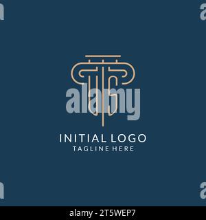 Lettera iniziale logo US Pillar, logo dello studio legale design ispirazione grafica vettoriale Illustrazione Vettoriale