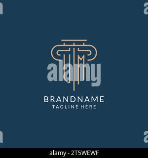 Lettera iniziale logo UM Pillar, logo dello studio legale design ispirazione grafica vettoriale Illustrazione Vettoriale