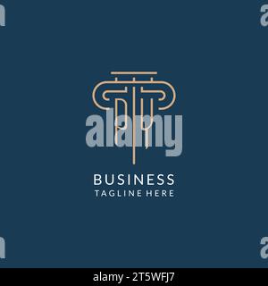 Lettera iniziale logo pilastro PY, logo dello studio legale design ispirazione grafica vettoriale Illustrazione Vettoriale