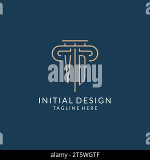 Lettera iniziale logo VD pilastro, logo dello studio legale design ispirazione grafica vettoriale Illustrazione Vettoriale