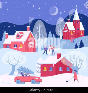 Merry Christmas greeting card Illustrazione Vettoriale