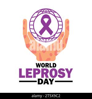 Giornata mondiale della lebbra. Adatto per biglietti d'auguri, poster e striscioni. Illustrazione vettoriale Illustrazione Vettoriale