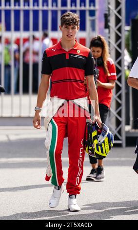 Oliver Bearman pilota della Ferrari Academy durante la giornata di preparazione al Gran Premio d'Italia di Monza. Data foto: Giovedì 8 settembre 2022. Foto Stock