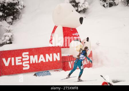 Biathlon Welt Cup 10 KM Verfolgung der Frauen a Hochfilzen, Oesterreich AM 09.12.2017 Foto Stock