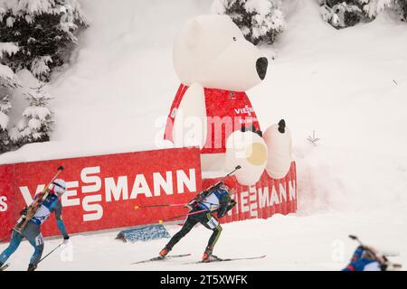 Biathlon Welt Cup 10 KM Verfolgung der Frauen a Hochfilzen, Oesterreich AM 09.12.2017 Foto Stock