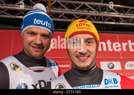 Toni Eggert und Sascha Benecken Viessmann Rodel Welt Cup - Sprint a Winterberg, Deutschland AM 26.11.2017 Foto Stock