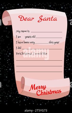 Lettera di Natale al modello di Babbo Natale Illustrazione Vettoriale