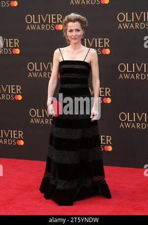 Londra, Regno Unito. 7 aprile 2019. Gillian Anderson partecipa agli Olivier Awards 2019 con MasterCard alla Royal Albert Hall di Londra, Inghilterra. (Foto di Fred Duval/SOPA Images/Sipa USA) credito: SIPA USA/Alamy Live News Foto Stock
