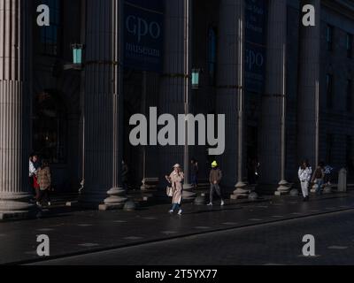 L'ufficio postale generale in o'Connell Street nella città di Dublino, Irlanda. Foto Stock