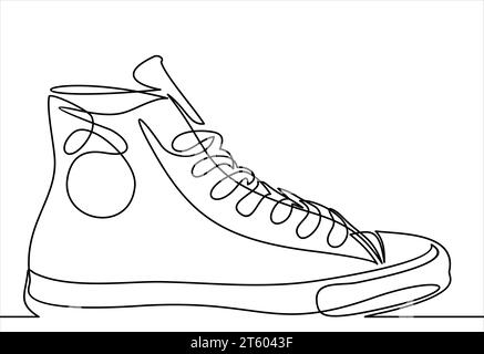 Sneakers continue a linea singola Illustrazione Vettoriale