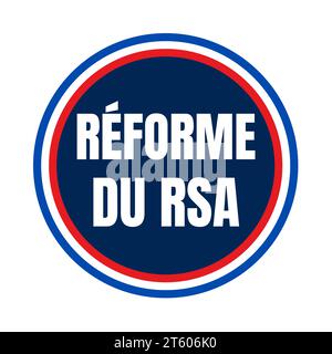 Icona del simbolo della riforma RSA chiamata reforme du RSA in lingua francese Foto Stock