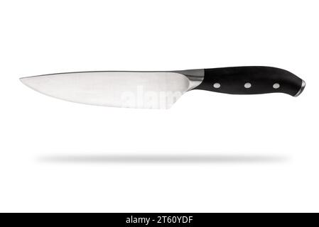 Coltello da cucina o da chef isolato su bianco con percorso di ritaglio incluso Foto Stock