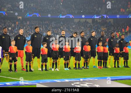 Manchester, Regno Unito. 7 novembre 2023. La squadra Young Boys si schiera davanti alla partita di UEFA Champions League Manchester City vs Young Boys all'Etihad Stadium, Manchester, Regno Unito, il 7 novembre 2023 (foto di Conor Molloy/News Images) a Manchester, Regno Unito il 7 novembre 2023. (Foto di Conor Molloy/News Images/Sipa USA) credito: SIPA USA/Alamy Live News Foto Stock