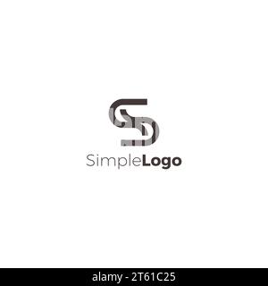 Design semplice Letter S. Logo iniziale SS Illustrazione Vettoriale
