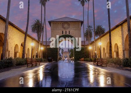 Gateway per il Memorial Court della Stanford University, California, USA Foto Stock