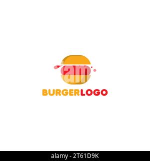 Logo Burger. icona del cibo hamburger Illustrazione Vettoriale