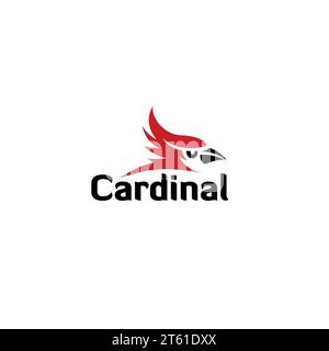 Vettore logo Cardinal Bird. Logo Red Bird Illustrazione Vettoriale