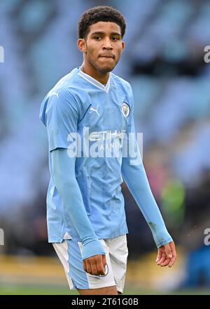 Manchester, Regno Unito. 7 novembre 2023. Durante la UEFA Youth League, match Day Four Group G match all'Academy Stadium/Joie Stadium, Manchester, Inghilterra. (Immagine di credito: ©Cody Froggatt/Alamy Live News) Foto Stock