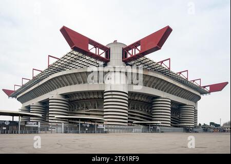 Lo Stadio Giuseppe Meazza di Milano, Italia Foto Stock