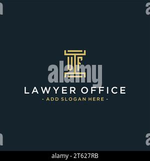 Logo iniziale VF monogramma per legale, avvocato, avvocato e studio legale Illustrazione Vettoriale