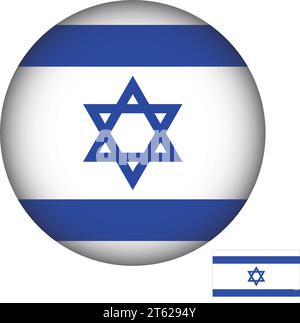 Israel Flag, forma rotonda, vettore Illustrazione Vettoriale