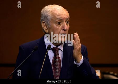 Città del Messico, Messico. 7 novembre 2023. 7 novembre 2023, città del Messico, Messico: Il Dr. Celestino Adolfo Piotti nel suo intervento nella seconda udienza pubblica Messico fenomeni anomali non identificati nella camera dei deputati di città del Messico. Il 7 novembre 2023 a città del Messico, Messico (foto di Luis Barron/Eyepix Group/Sipa USA). Credito: SIPA USA/Alamy Live News Foto Stock