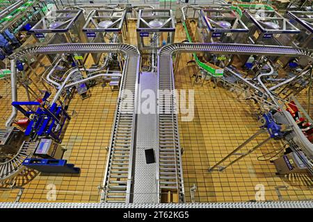 Contea di Luannan - 21 ottobre 2016: Mengniu Dairy (Luannan) Limited Liability Company Production Line, Luannan County, Hebei Province, Cina Foto Stock