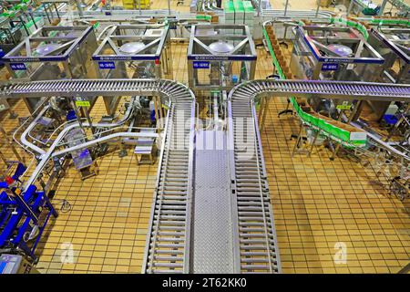 Contea di Luannan - 21 ottobre 2016: Mengniu Dairy (Luannan) Limited Liability Company Production Line, Luannan County, Hebei Province, Cina Foto Stock