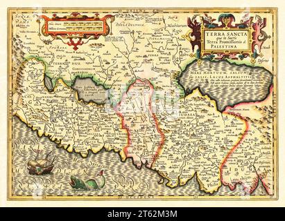 Vecchia mappa della Terra Santa. Di l'Isle, publ. nel 1782 Foto Stock