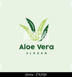 Logo Aloe vera, Vector vegetale a base di erbe, icona simbolo illustrativo Design semplice Illustrazione Vettoriale