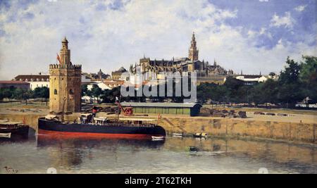 Vista di Siviglia / Vista de Sevilla (1893) di Nicolás Jiménez Alpériz (siviglia 1865-1928) Foto Stock