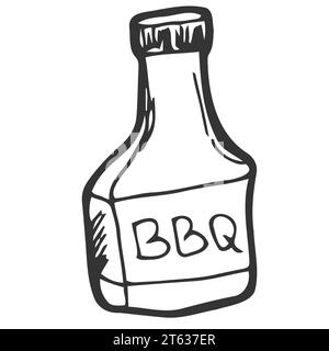 Illustrazione della silhouette dell'icona della salsa barbecue. Simbolo Clip Art. Simbolo grafico vettore ingrediente Illustrazione Vettoriale