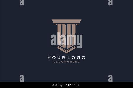 Logo iniziale BB con stile a colonna, ispirazione per il design del logo di uno studio legale di lusso Illustrazione Vettoriale
