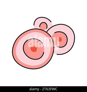 Icona linea colore celle. Organizzazione nell'organismo. Elemento isolato vettore. Tratto modificabile. Illustrazione Vettoriale