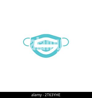 Mascherare il logo della lettera S. Illustrazione Vettoriale