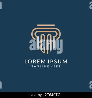 Stile iniziale del logo DELLA colonna CA, design moderno del logo dello studio legale di lusso grafica vettoriale Illustrazione Vettoriale