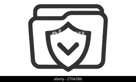 Icona di protezione della cartella. Icona di sicurezza delle cartelle vettoriali piatte alla moda su sfondo trasparente dalla raccolta Internet Security and Networking. Illustrazione Vettoriale