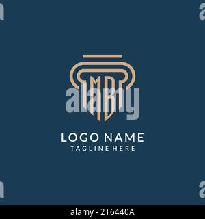 Stile iniziale del logo MB Pillar, design moderno del logo dello studio legale di lusso grafica vettoriale Illustrazione Vettoriale