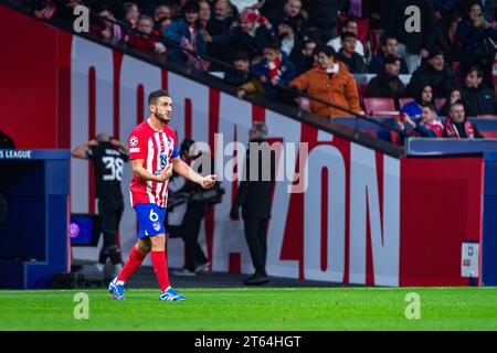 Jorge Resurreccion Merodio (Koke) (Atletico Madrid) durante la partita di calcio della UEFA Champions League tra Atletico Madrid e Celtic giocata allo stadio Civitas Metropolitano. Atletico Madrid 6:0 Celtic. Foto Stock