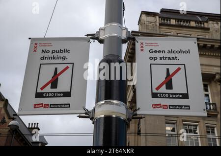 Avvertenza Affissioni vietato bere ad Amsterdam Paesi Bassi 26-5-2023 Foto Stock