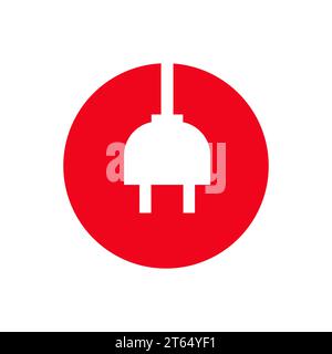 Lettera o concetto di logo elettrico o elettrico con modello vettoriale per spina elettrica Illustrazione Vettoriale