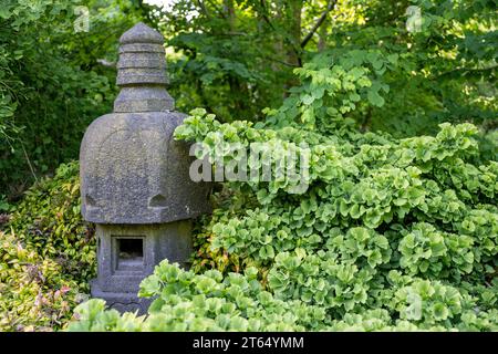 Santuario giapponese, casa Minka, Giardini Botanici reali (Kew Gardens), sito patrimonio dell'umanità dell'UNESCO, Kew, Greater London, Inghilterra, Regno Unito Foto Stock