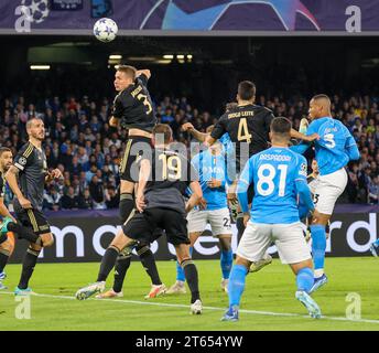 Napoli, Campania, Italia. 8 novembre 2023. Napoli 08/11/2023, durante la partita di calcio a gironi della Champions League 2023/24, tra le squadre del Napoli SSC vs Union Berlino allo stadio Diego Armando Maradona.Paul Jaeckel di 1. FC Union Berlin (Credit Image: © Fabio Sasso/ZUMA Press Wire) SOLO PER USO EDITORIALE! Non per USO commerciale! Foto Stock