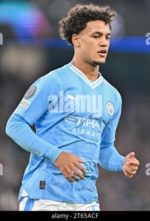 Manchester, Regno Unito. 7 novembre 2023. Oscar Bobb #52 di Manchester City, durante la UEFA Champions League, match Day Four Group partita al City of Manchester Stadium/Etihad Stadium, Manchester, Inghilterra. (Immagine di credito: ©Cody Froggatt/Alamy Live News) Foto Stock