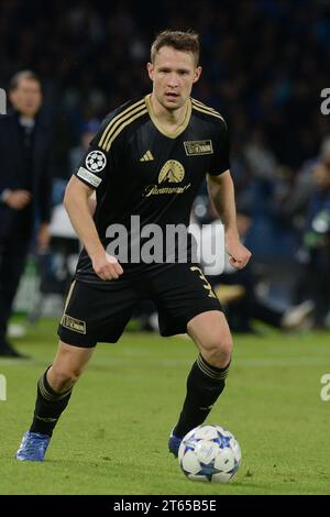 Napoli, Italia. 8 novembre 2023. Paul Jaeckel della FC Union Berlino in azione durante la UEFA Champions League tra SSC Napoli e FC Union Berlin allo stadio Diego Armando Maradona credito: Agenzia fotografica indipendente/Alamy Live News Foto Stock