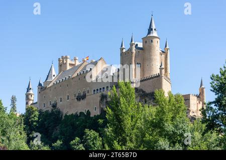 Alcázar del XII secolo di Segovia, Segovia, Castiglia e León, Regno di Spagna Foto Stock