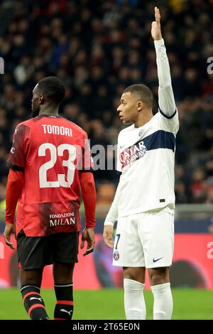 Milano, Italie. 7 novembre 2023. Kylian Mbappe del PSG durante la partita di UEFA Champions League, gruppo F tra AC Milan e Paris Saint-Germain il 7 novembre 2023 allo Stadio San Siro di Milano, Italia - foto Jean Catuffe/DPPI Credit: DPPI Media/Alamy Live News Foto Stock