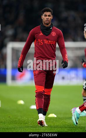 Marcus Rashford del Manchester United prima della partita del gruppo A di UEFA Champions League al Parken Stadium di Copenaghen. Data foto: Mercoledì 8 novembre 2023. Foto Stock