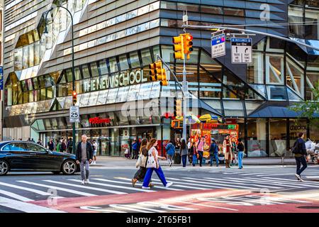 La New School a Lower Manhattan, New York City Foto Stock