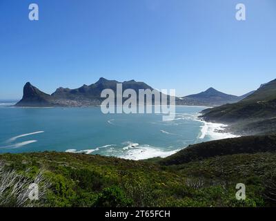 Vista panoramica delle montagne nella provincia occidentale del Capo, a sud di città del Capo, Sudafrica Foto Stock